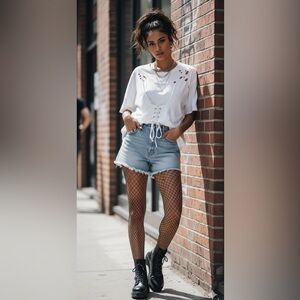 Zara White Cut Out Tie Front Short Sleeve T-Shirt